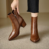 【预售5天】法式复古尖头粗跟短靴女单靴秋冬款英伦风高跟显瘦马丁靴YLD&X983 商品缩略图2