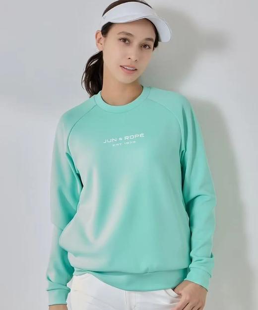 Jun & Rope  女士 秋季高尔夫 光滑弹力纸板针织圆领长袖卫衣 字母印花 商品图5