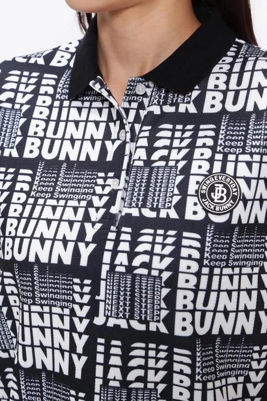 Jack Bunny 情侣款 女士高尔夫 秋季新款 字母印花polo衫短袖 弹力透气 商品图9