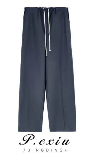 04-3潘依绣丁丁宠粉新款抽绳松紧腰垂感百搭休闲裤 K3039