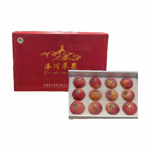 【甜蜜年礼】新鲜水果 清脆可口洛川苹果礼盒  12枚/盒（带箱8.8斤左右） 商品图0