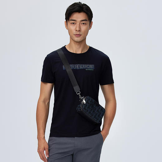 德鲨棉质短袖圆领T恤男夏新款时尚休闲上衣体恤男装打底衫 商品图2