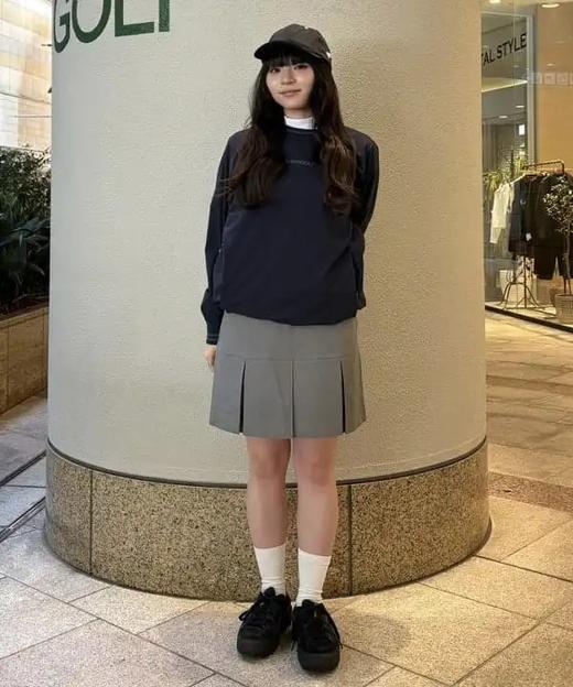 Beams GOLF 女款 弹力撞色罗纹圆领套头衫长袖 防水/防紫外线 商品图1