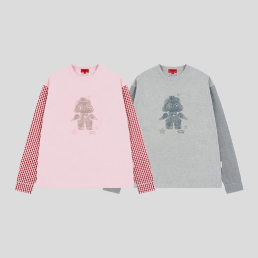 GOODBAI GOODEES新款个性宽松拼色印花长袖T恤 商品图1