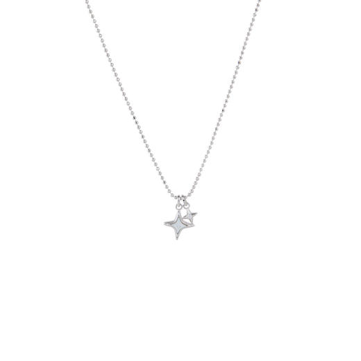 三彩2026新款韩系休闲风贝壳星芒吊坠项链珠链极简通勤小众锁骨链 商品图1