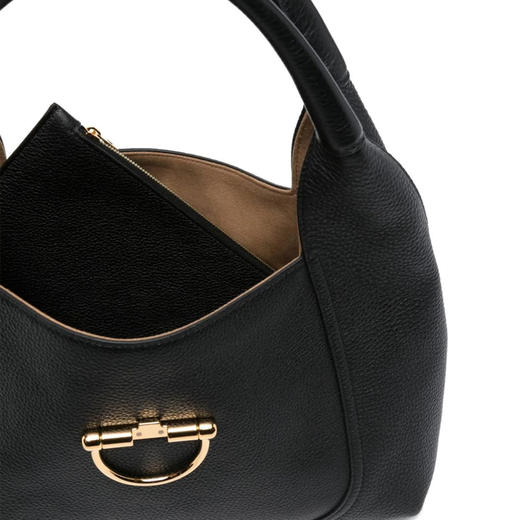 GUCCI 古驰 女士 Softbit 粒面皮革手提包 黑色 858297 AAEAO 1000 商品图3