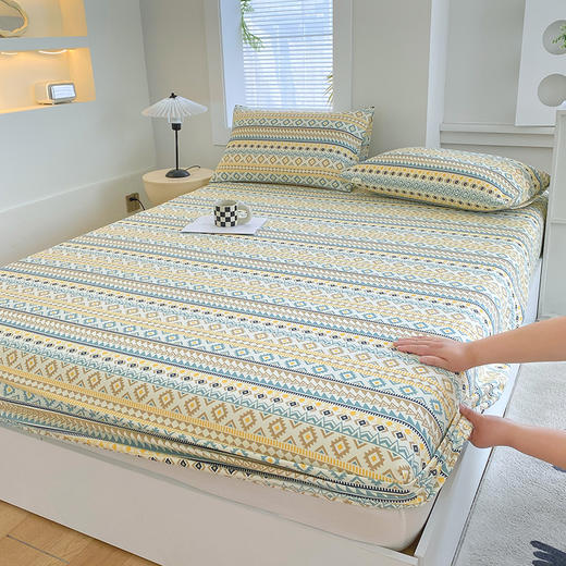 【品牌直发】加倍生活 全新升级原棉老粗布细纱工艺床单凉席三件套-床笠系列yc0318023 商品图2