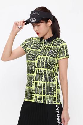 Jack Bunny 情侣款 女士高尔夫 秋季新款 字母印花polo衫短袖 弹力透气