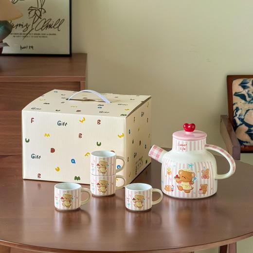 【黄油格子小熊系列】恒温茶壶套装网红陶瓷茶具套装ins风高颜值卡通家用办公泡茶杯壶 商品图3