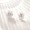 三彩2026新款轻奢立体仿真花朵耳钉合成锆石养耳出游耳饰小众优雅 商品缩略图3