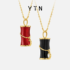 「怡」金爆竹红玉髓黑玛瑙18K金项链 商品缩略图0