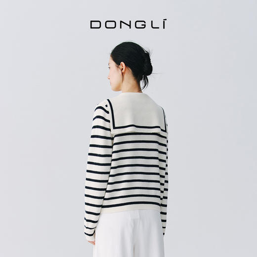 东黎 • 复苏的呼吸 云出海曙 山羊绒女士海军领开衫 6149 商品图4