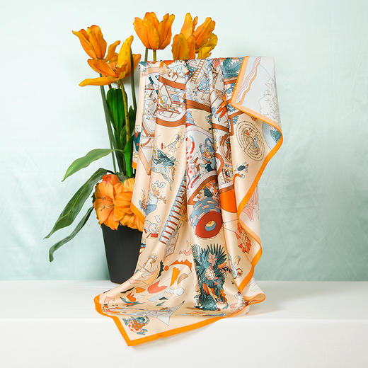 鑫缘 真丝素绉缎大方巾 HA4696 商品图8