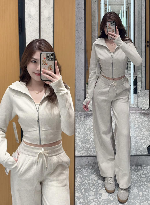 越南产Lu家Scuba系列女士加绒直筒阔腿裤020302 商品图11