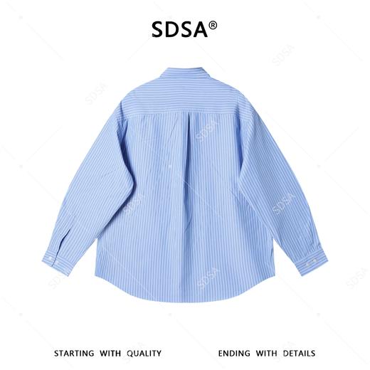 SDSA男装2026新款高贵轻奢韩版时尚撞色竖纹长袖衬衫百搭宽松衬衣 商品图4
