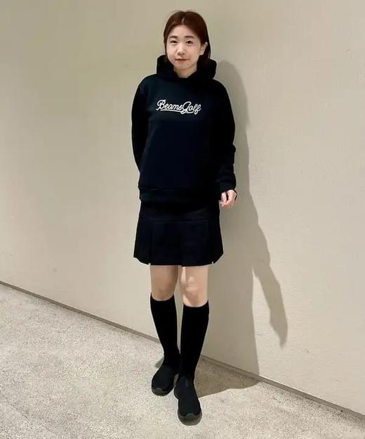 BEAMS GOLF 女款 秋冬新款橙标绗缝款连帽印花宽松运动卫衣 商品图7