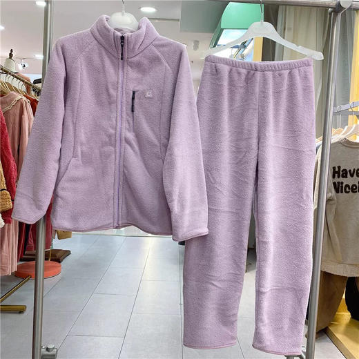 女士立领休闲睡衣套装果粒绒保暖可外穿家居服套装【24R41087】 商品图1