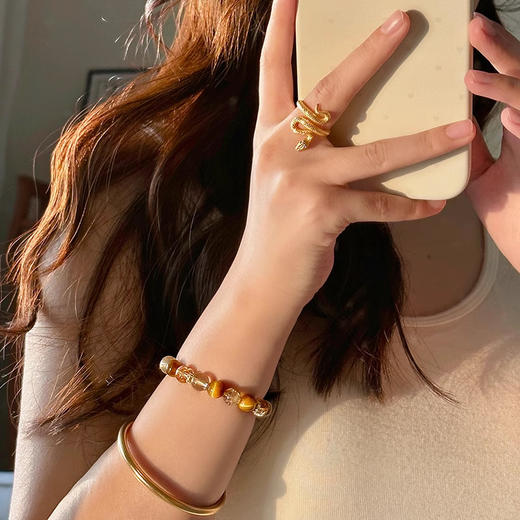 【精工打磨❗️能量加持】天然黄水晶手串女金发晶黄虎石手链轻奢高级感新中式塔晶闺蜜手饰 商品图2