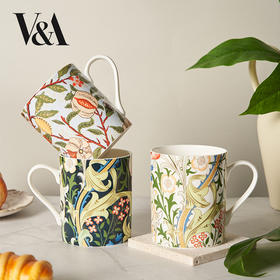 V&A博物馆威廉莫里斯系列 水果或石榴 金色百合 月光百合 骨瓷杯