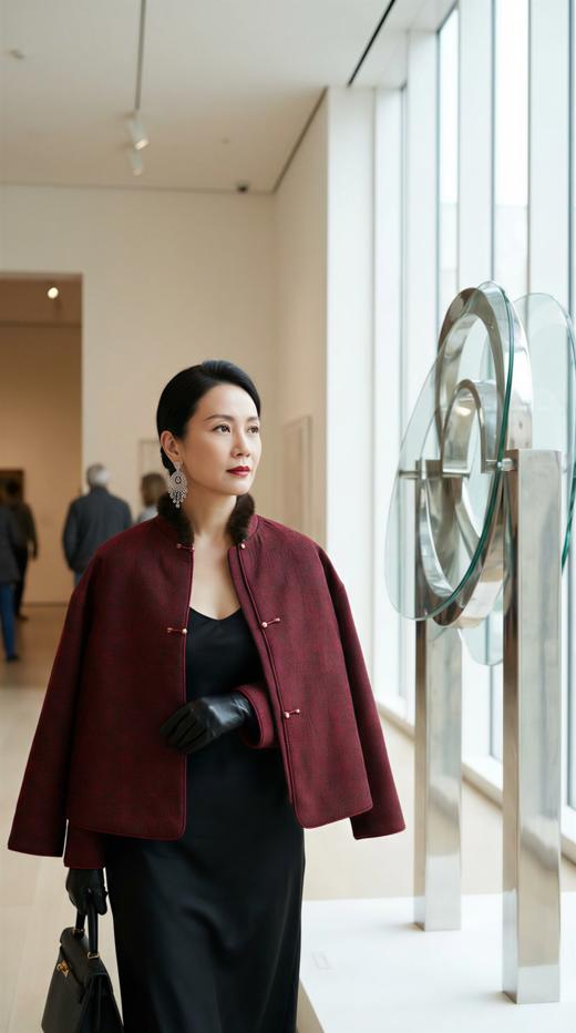 Anica HN 立领轻国风水貂毛夹棉外套 商品图6