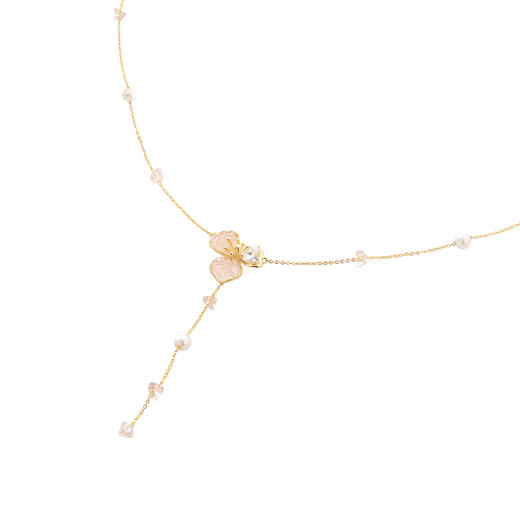 三彩2026新款仿水晶项链合成珍珠流苏套链饰品礼物浪漫轻奢 商品图1