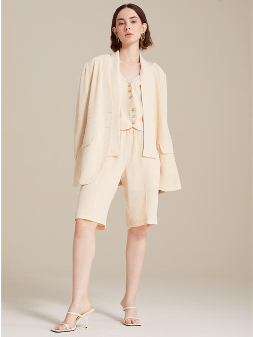 宽松廓形醋酸光泽肌理感休闲西装外套 商品图2