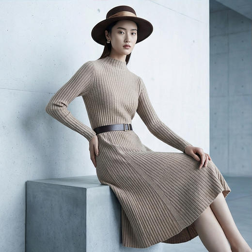 【咕咕同款】PALUOPO/PL半高领女裙(不配腰带)ET255117R/约重425g帕罗 商品图12