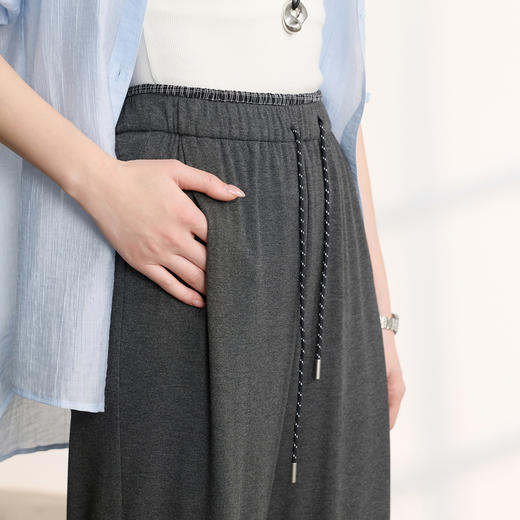 三彩2026春季新款糯米条垂垂裤休闲裤长裤宽松高腰直筒裤M 商品图2