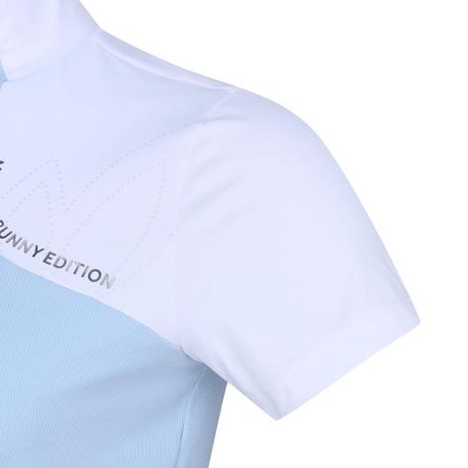 Master bunny 高尔夫女士 开叉领口 拼接竖条纹针织短袖T恤 舒适透气 商品图3