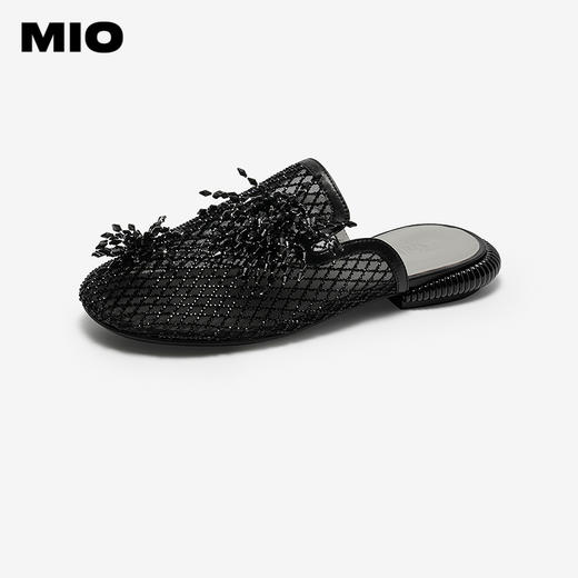 【上新】MIO米奥拖鞋网面镂空水晶花2026夏季新款低跟时尚凉鞋包头拖女鞋M262200502 商品图0