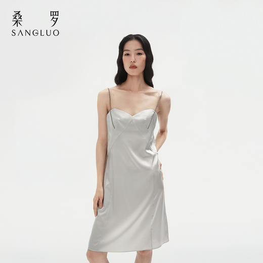 清冷优雅』桑罗23姆米重磅吊带裙桑蚕丝睡裙女家居服外穿 商品图0