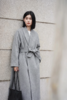 大披肩领超大摆双面手工中腰系带超长款大衣 商品缩略图5