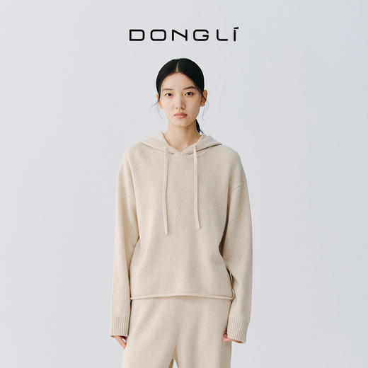 东黎 • 复苏的呼吸 春日游望 山羊绒女士轻盈保暖连帽套衫 6144 商品图3