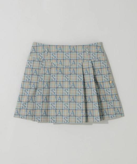 St ANDREWS 女士高尔夫 logo格纹提花百褶短裙 侧拉链半身裙 商品图6