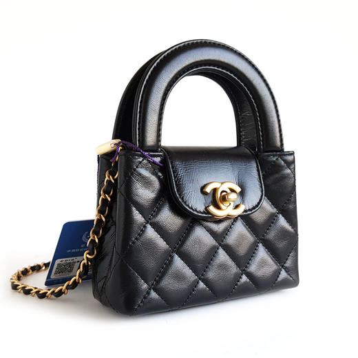 【98新】CHANEL香奈儿AP3435 B15566 94305黑金牛皮mini nano kelly链条单肩包女士310126AK02 商品图2