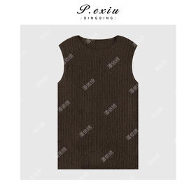 A007潘依绣丁丁宠粉显瘦修身竖条纹软糯亲肤无袖圆领背心Q46958