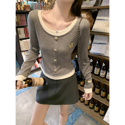 <曾小咸推荐> 2.19 现货秒杀 ！微信超特价！绣花撞色假两件长袖 日常139.99 立减70 秒杀69.99！！ 商品图1