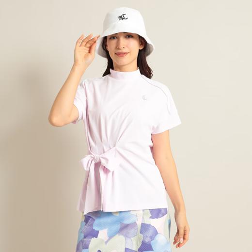 Callaway 高尔夫女士 蝴蝶结绑带不规则收腰短袖 宽松半高领 吸水速干 商品图1