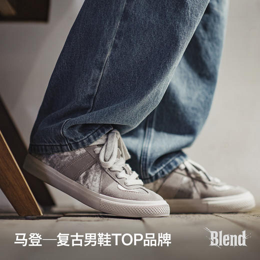 马登灰影德训鞋男春季新款复古扎染帆布板鞋平底休闲百搭阿甘鞋子 商品图4