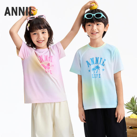 男女童圆领短袖针织衫夏季新款安奈儿童装EM621599 商品图2