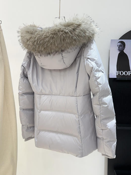 正品原单狐狸毛领新国标90白鸭绒收腰羽绒服 商品图14