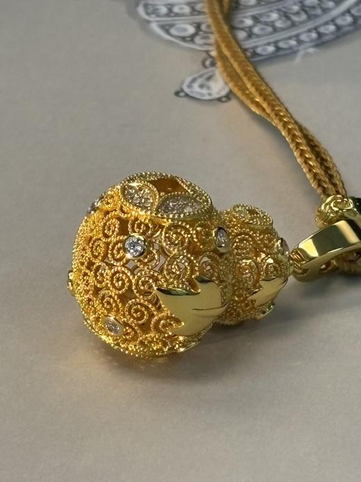 多喜乐 多福禄 葫芦在手  福禄我有 银镀金首饰 金玉满堂 福禄宝瓶  福禄花丝  （非质量问题 不退不换） 商品图10