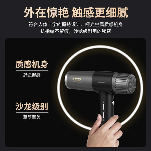 ABP专业无刷吹风机H6/专业沙龙发型师专用大功率大风力负离子速干护发造型电吹风 商品图2