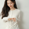 【严选】诗凡黎花边拼接绵羊毛针织开衫2026春新款系带收腰珍珠扣柔软毛衣7H2231111 商品缩略图4