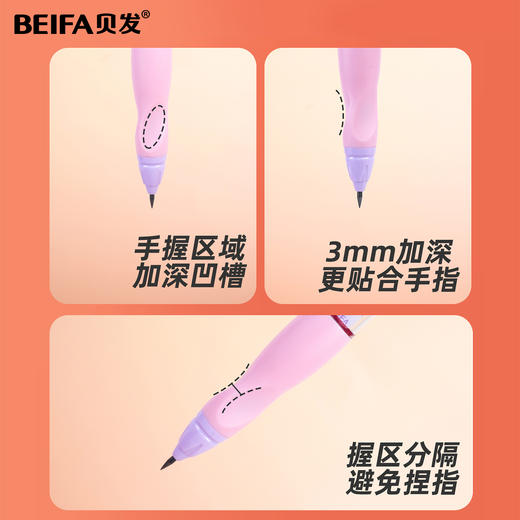 BEIFA贝发正姿铅笔小学生矫正自动铅笔19.9到手2支装限时加赠六边形曲面橡皮5个【2月开学文具合集】 商品图8