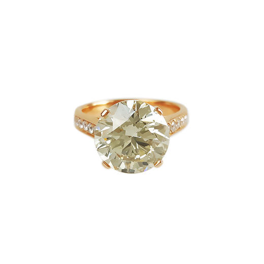 【天然正品】AU750玫瑰金经典简约四爪款5.02克拉钻石戒指14号（皆取最大值）260126JJ56 商品图0