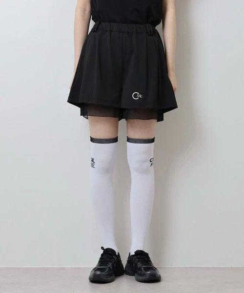 CECIL McBEE green 高尔夫女士 薄纱拼接短裤 防走光含内衬 商品图8