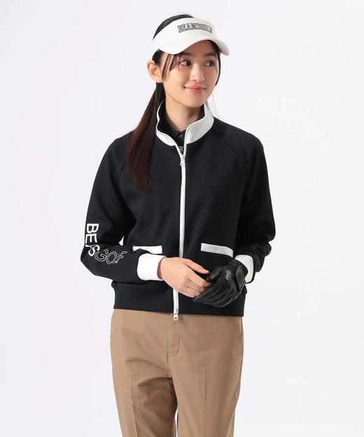 BEAMS GOLF 女款 斜纹黑白配色立领外套+抽绳短裙套装 弹力舒适防紫外线 商品图7