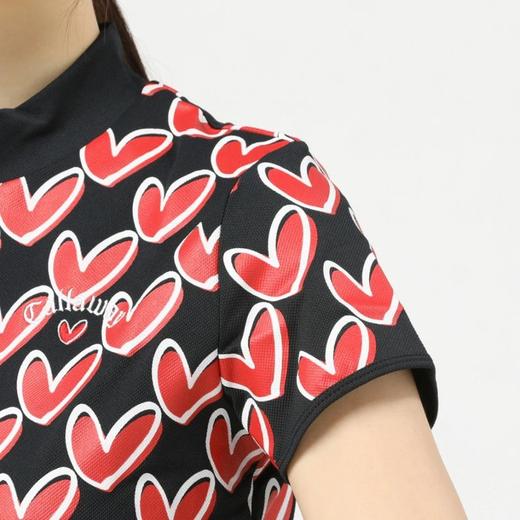 Callaway高尔夫女士爱心系列满印logo短袖衬衫印花上衣 商品图5