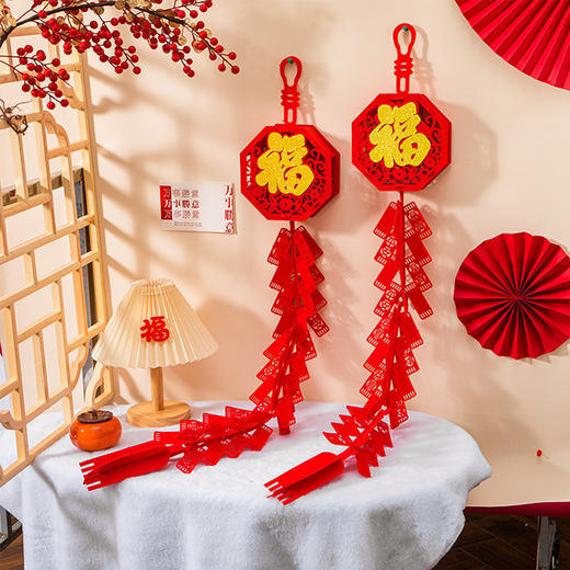 「新年装饰」福字鞭炮挂件新年场景挂饰2026马年新款客厅入户门氛围装饰挂饰 商品图1